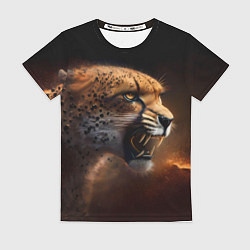 Футболка женская Гепард рычащий, цвет: 3D-принт