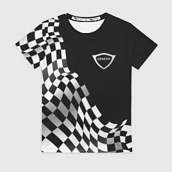 Футболка женская Genesis racing flag, цвет: 3D-принт