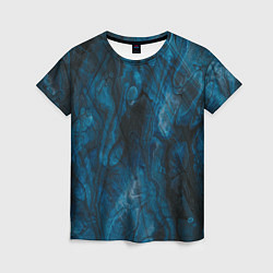 Женская футболка Синяя прозрачная скала
