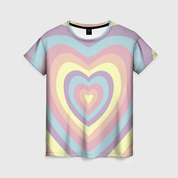 Женская футболка Сердца пастельные оттенки