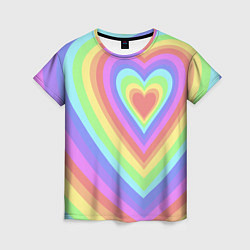Женская футболка Сердце - пастельные цвета