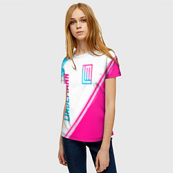 Футболка женская Lindemann neon gradient style: надпись, символ, цвет: 3D-принт — фото 2
