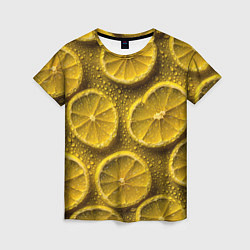 Женская футболка Сочный паттерн из долек лимона