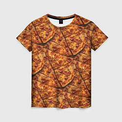 Женская футболка Сочная текстура из кусков пиццы