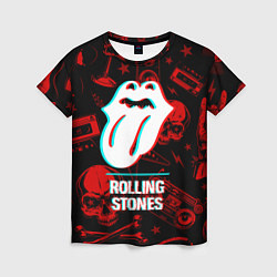 Женская футболка Rolling Stones rock glitch