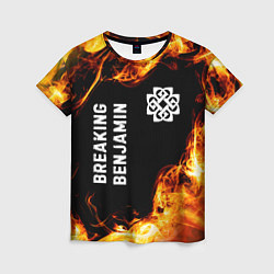 Женская футболка Breaking Benjamin и пылающий огонь