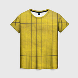 Женская футболка Жёлтый фон и чёрные параллельные линии