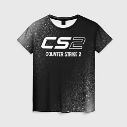 Женская футболка Counter Strike 2 glitch на темном фоне