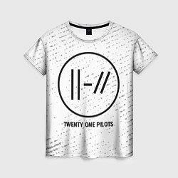 Женская футболка Twenty One Pilots glitch на светлом фоне