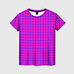 Женская футболка Малиновый неоновый клетчатый узор