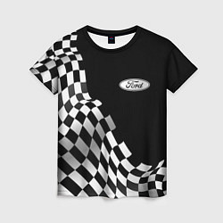 Женская футболка Ford racing flag