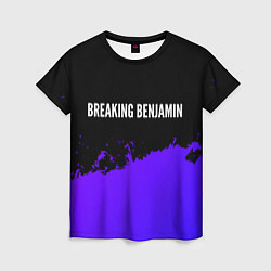 Женская футболка Breaking Benjamin purple grunge