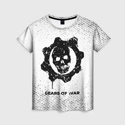 Футболка женская Gears of War с потертостями на светлом фоне, цвет: 3D-принт