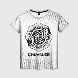 Женская футболка Chrysler с потертостями на светлом фоне