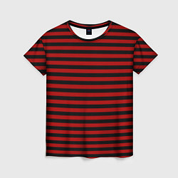 Женская футболка Темно-красные полосы