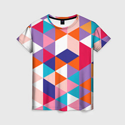 Женская футболка Ромбический разноцветный паттерн
