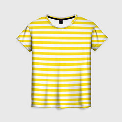 Футболка женская Светло-желтые полосы, цвет: 3D-принт