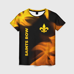 Футболка женская Saints Row - gold gradient: надпись, символ, цвет: 3D-принт