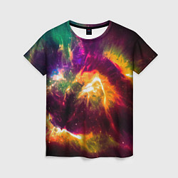Женская футболка Небула в космосе разноцветная - нейронная сеть