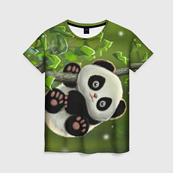 Женская футболка Панда на дереве отдыхает