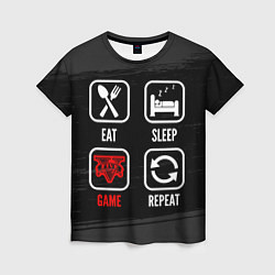 Женская футболка Eat, sleep, GTA, repeat