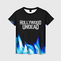 Футболка женская Hollywood Undead blue fire, цвет: 3D-принт