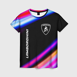 Женская футболка Lamborghini speed lights