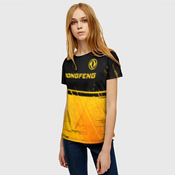 Футболка женская Dongfeng - gold gradient: символ сверху, цвет: 3D-принт — фото 2