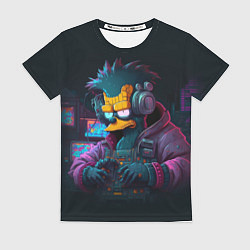 Футболка женская Киберпанк в стиле Симпсонов, цвет: 3D-принт