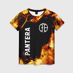 Женская футболка Pantera и пылающий огонь