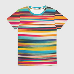 Женская футболка Разноцветные горизонтальные полосы