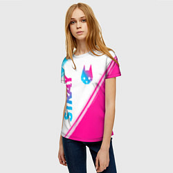 Футболка женская Stray neon gradient style: надпись, символ, цвет: 3D-принт — фото 2