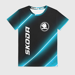 Футболка женская Skoda неоновые лампы, цвет: 3D-принт