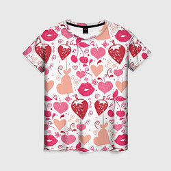 Женская футболка Клубничная любовь