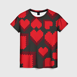 Женская футболка Pixel hearts