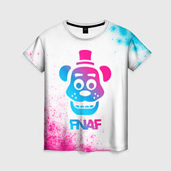 Женская футболка FNAF neon gradient style