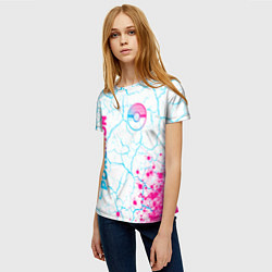 Футболка женская Pokemon neon gradient style: надпись, символ, цвет: 3D-принт — фото 2