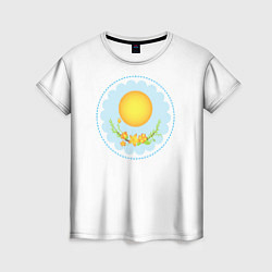 Женская футболка Солнце и цветы
