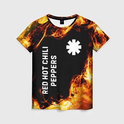Футболка женская Red Hot Chili Peppers и пылающий огонь, цвет: 3D-принт