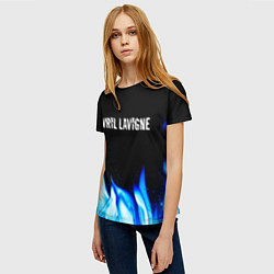 Футболка женская Avril Lavigne blue fire, цвет: 3D-принт — фото 2