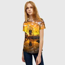 Футболка женская Река и парк развлечений, цвет: 3D-принт — фото 2