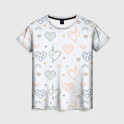 Женская футболка Lovely hearts