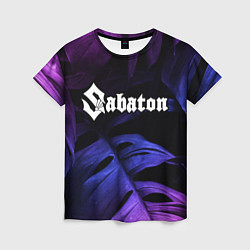 Женская футболка Sabaton neon monstera