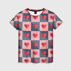 Женская футболка Pettern hearts