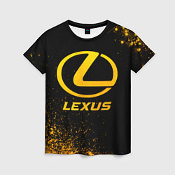 Женская футболка Lexus - gold gradient
