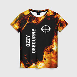 Женская футболка Ozzy Osbourne и пылающий огонь