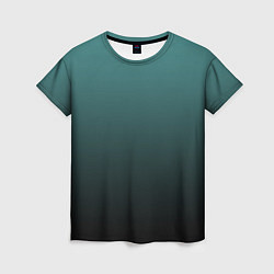 Женская футболка Градиент зелено-черный