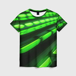 Футболка женская Green neon abstract, цвет: 3D-принт