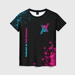 Женская футболка Darling in the FranXX - neon gradient: надпись, си