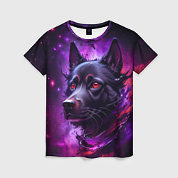 Женская футболка Собака космос